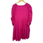 &merci &Merci Pink V-neck Ruched Sleeve Tiered Shift Dress Size Medium Photo 5
