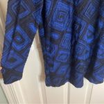 Ali Miles Royal Blue and Black Design tunic Sweater with Cowl Neck Size XL Photo 1