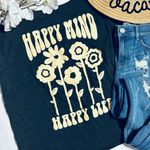 Modern Lux Bohemian ‘Happy Mind Happy Life’ Floral Graphic T Shirt Photo 5
