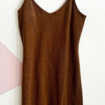 Brandy Melville  Brown Ribbed Mini DressFitted Stretch Y2K 2000s Small Photo 0