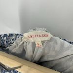 Solitaire  Boho Maxi High Low Skirt Blue White Crochet Mixed Print Pull On Size S Photo 7