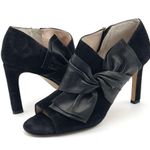Louise et Cie Idola Bootie Black Suede Bow Open Toe Stiletto Women’s Size 8.5 Photo 15