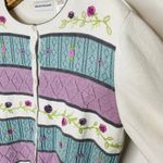 Cottagecore Floral Pastel Cardigan Sz Large Purple Blue Photo 6