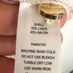 Andrew Marc MARC New York | XL | Linen Blend Multi-Color Stripe Puff Sleeve Popover Blouse Photo 5