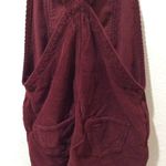 Topshop Size 4 Burgandy corduroy overall dress side and back pockets front pouch Photo 5