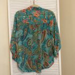 Figueroa & Flower Petite Large PL Margo floral long roll tab sleeve blouse NWT Multiple Photo 6