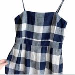 J.Crew Blue White Windowpane Plaid Jumpsuit Photo 5