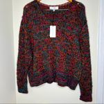 NEW Chelsea & Theodore open knit sweater v neck earth tones Women’s Size Medium Photo 0