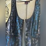 Material Girl snakeskin patterned zipper front blue and purple and black dress Photo 7