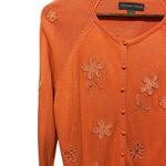 Josephine Chaus Y2K VTG  Women‎ Beaded Flower Cardigan L Peach Cottagecore Boho Photo 6