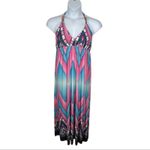 Boutique Boho Beaded Passion4Fashion Maxi Sundress Open Back Pink Blue Size Large Photo 1