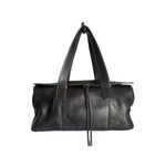 Adrienne Vittadini Black Pebbled Leather Satchel Handbag Bag Photo 0