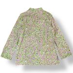 Chadwick's Chadwick’s Long Sleeve Green Pink Cotton Embroidered V-Neck Top Size XL Resort Photo 4