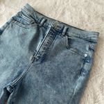 Express Acid Wash Skinny Cropped Jeans Super High Rise Photo 5
