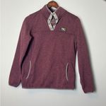 LL Bean 1/4 Snap Fleece Pullover Sweater Women's Size Small Regular Maroon Purple Photo 2