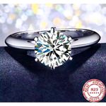 Boutique 2Ct Solitaire Platinum S925‎ Simulated Diamond Engagement Wedding Ring, Size 6 Photo 3