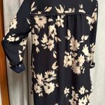 Simply Vera Fall Floral Long Sleeve Blouse Navy/Cream Office Career Dressy Blue Size L Photo 2