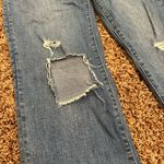 EXPRESS  Modern Straight Super High Rise Distressed Jeans Photo 3