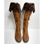 Born Boots Size 5.5 Borman Distressed Brown Suede Leather Tall Back Zip Boot Brown Photo 5