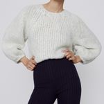 ZARA Dark Navy Blue High Waist Ribbed Pants Photo 3