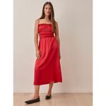 Reformation Plumeria Silk Midi Dress Cherry Red 100% Silk Size XL NWOT Photo 2