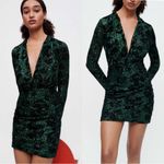 Nike NWT Maje Green & Black Riletie Sequin Mini Deep-V Cocktail Dress Sz Small Photo 3