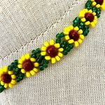 Yellow flower beaded choker necklace Photo 1