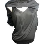 Nic+Zoe NWT Brocade Velvet Black Splitneck Tunic with Tank-size Small Photo 6
