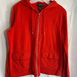 Ralph Lauren  Jeans Co Orange Hoodie‎ Women’s Size Small Full Zip Cotton Normcore Photo 0