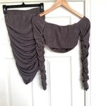 Michael Costello  X Revolve Jayce Gray Long Sleeve Skirt Set Size Small S Photo 8
