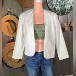 Vintage Lucia White with Green Pinstripes Medium Blazer Photo 6