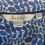 Boden Floral Vine Print Popover Blouse Blue White Photo 3