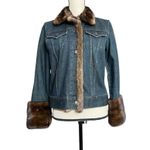 Gap  Jean 1969 Denim Jacket With Mink Fur Trim Size 10 Photo 0