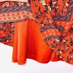 Francesca's Francesca’s Miami Burnt Orange Floral Print Keyhole Mini Dress Photo 5