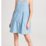 Z Supply  Daniela Blue Chambray Square Neck Strap Tiered Denim Jeans Dress Sz XS Photo 0