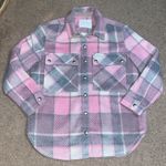BLANK NYC Cabin Fever Shacket Pink Multi Plaid Small Photo 3