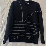 Adidas  Black Trefoil Logo Sweatshirt Size Large Photo 2