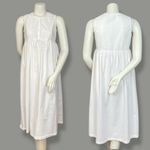 Cotton Nightgown White Embroidered Classic Sleeveless Ribbon Gilligan & O‘Malley Photo 1