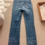 AYR  The Bomb Pop blue denim high-rise straight-leg jeans with a raw hem. Photo 6