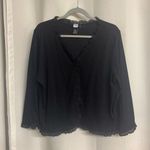 Studio 1940 black cardigan with ruffle detail XL Photo 0