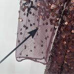 French Connection  Dress Size 4 Emille Sparkle Long Sleeve Sequin Sheath Brown Photo 5