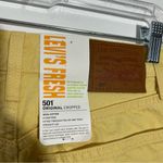 Levi's  501 Original High Rise Cropped Jeans in Natural Dyed Yellow Premium Sz 25 Photo 5