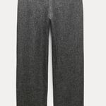ZARA WOOL BLEND WIDE LEG PANTS ZW COLLECTION Belted Black/Grey Size XL NEW Photo 11