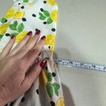 Womens Lemon Print Maxi Dress Halter Neck Size S Slit White Yellow Fun Party Photo 10