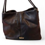 Anne Klein Black Faux Leather Hobo Bag Polka Dot Lining Photo 1