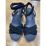 Cole Haan  Cloudfeel Espadrille Wedge Sandals Women's 9.5 B Black Ankle Strap S63 Photo 1