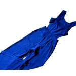 BCBGMAXAZRIA NWT BCBG MaxAzria Rossana in Royal Blue Satin Wide Leg Cutout Jumpsuit 0 x 32 Photo 10