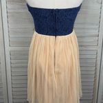 Deb store DEB Strapless Lace & Mesh Mini Sundress Navy/ Oatmeal-9 Photo 3