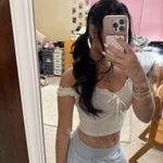 Brandy Melville Top White Tank Lace Trim Photo 1