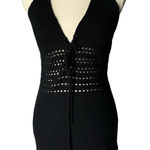 Le Lis Cover up Dress Size Small Halter Neck Black Crochet Tie Front Boho Photo 0